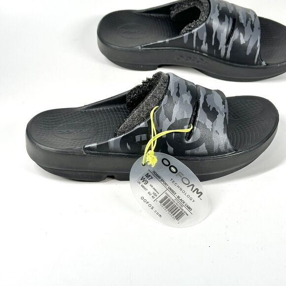OOFOS OOAHH Sport Slide - Black Camo Sandals Men’s 7 / Women’s 9 New - Picture 8 of 13